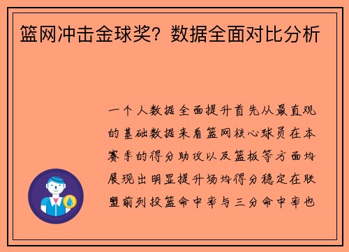 篮网冲击金球奖？数据全面对比分析